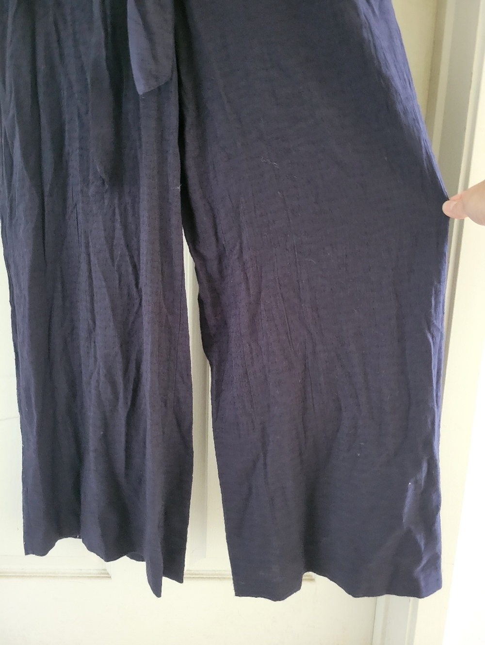 HYFVE | Classic Dark Navy Short Sleeve Self Tie Maxi Wide Leg Jumpsuit (SIZE S) - Picture 9 of 14